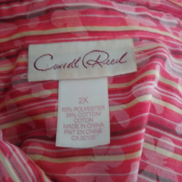 Carroll Reed Blouse, Semi Sheer, Butterflies, 2X - Picture 6 of 7